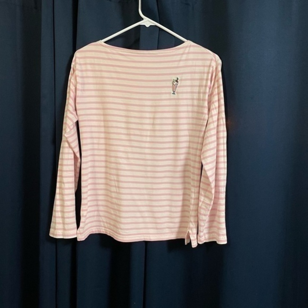 Lou & Grey Striped pink and ivory long sleeve shirt